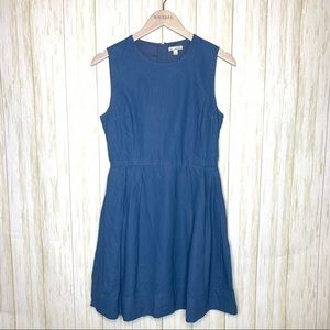 Gap cornflower blue fit and flare linen dress